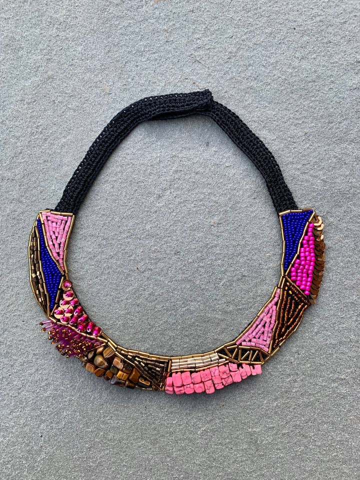 Leyla Beaded Statement Necklace for wholesale by Seyyah