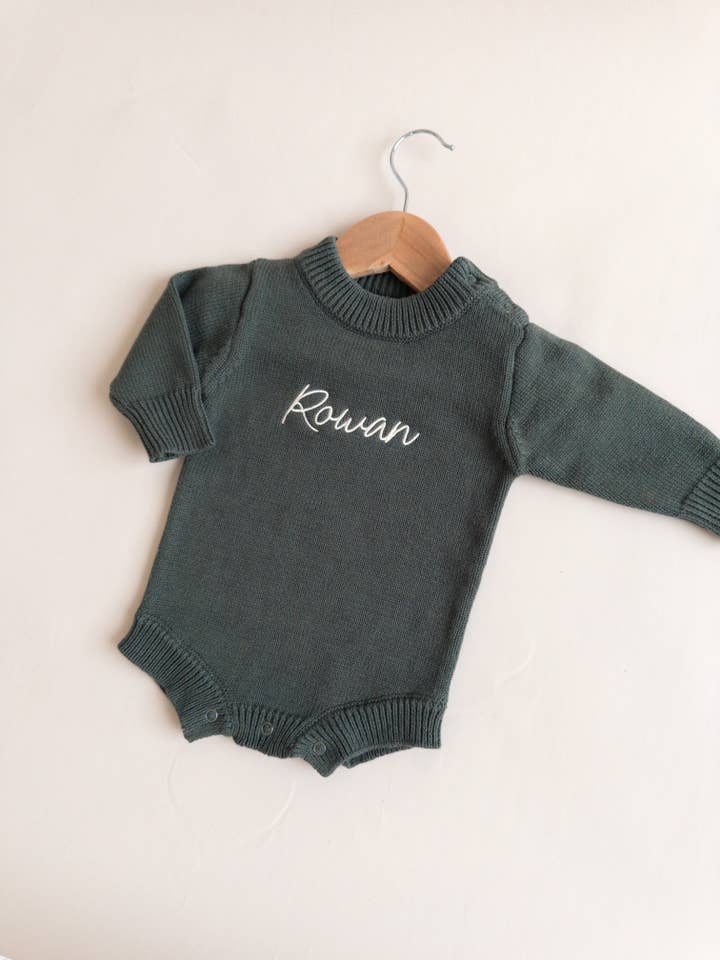 Knit Romper - Pine for wholesale by Pine Kids