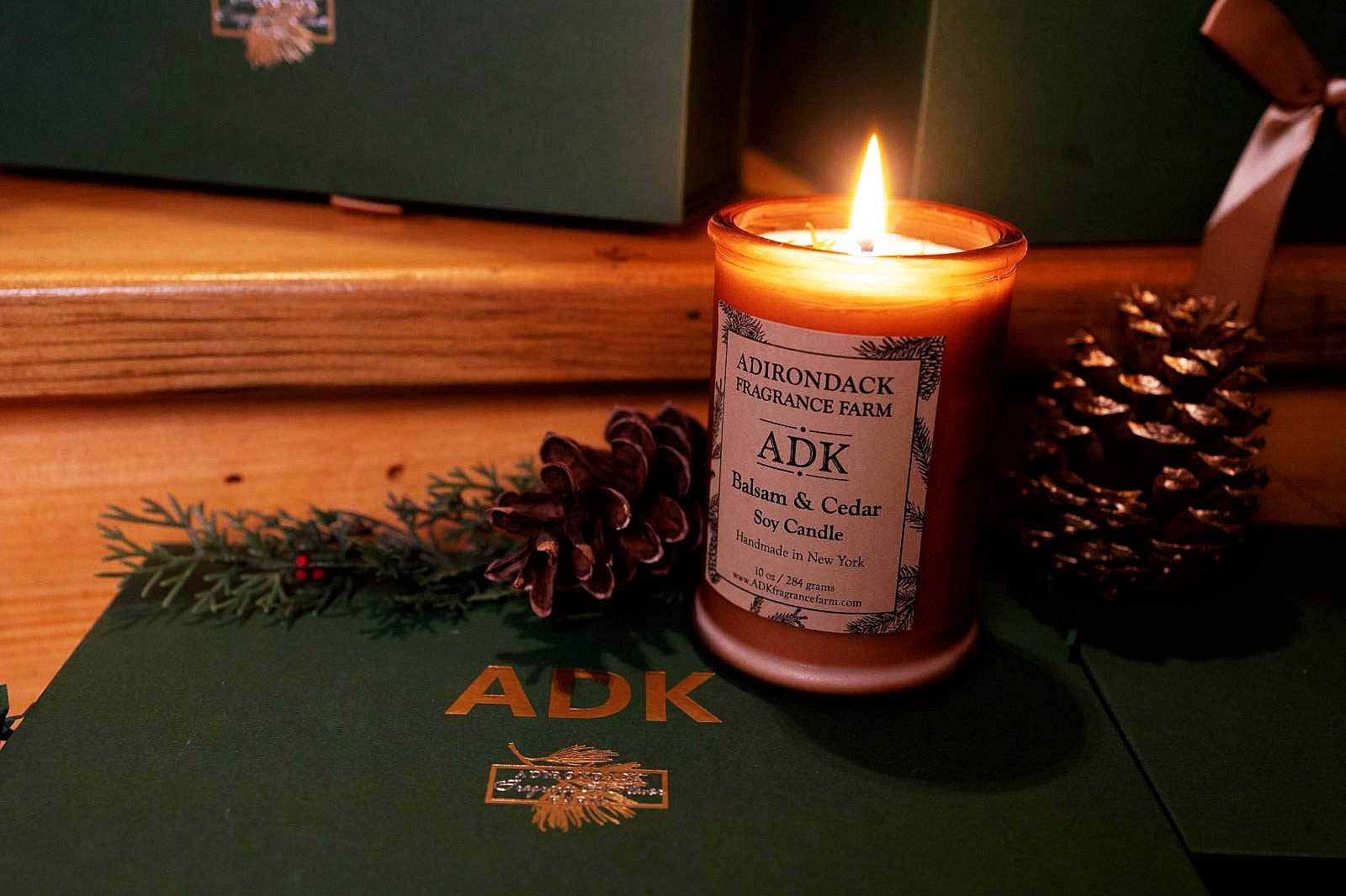 Adirondack Fragrance  Flavor Farm - Wholesale Jar/Filled Candle - Balsam Cedar Hand-Poured Soy Wax Candle 4.5oz|10oz|20oz1