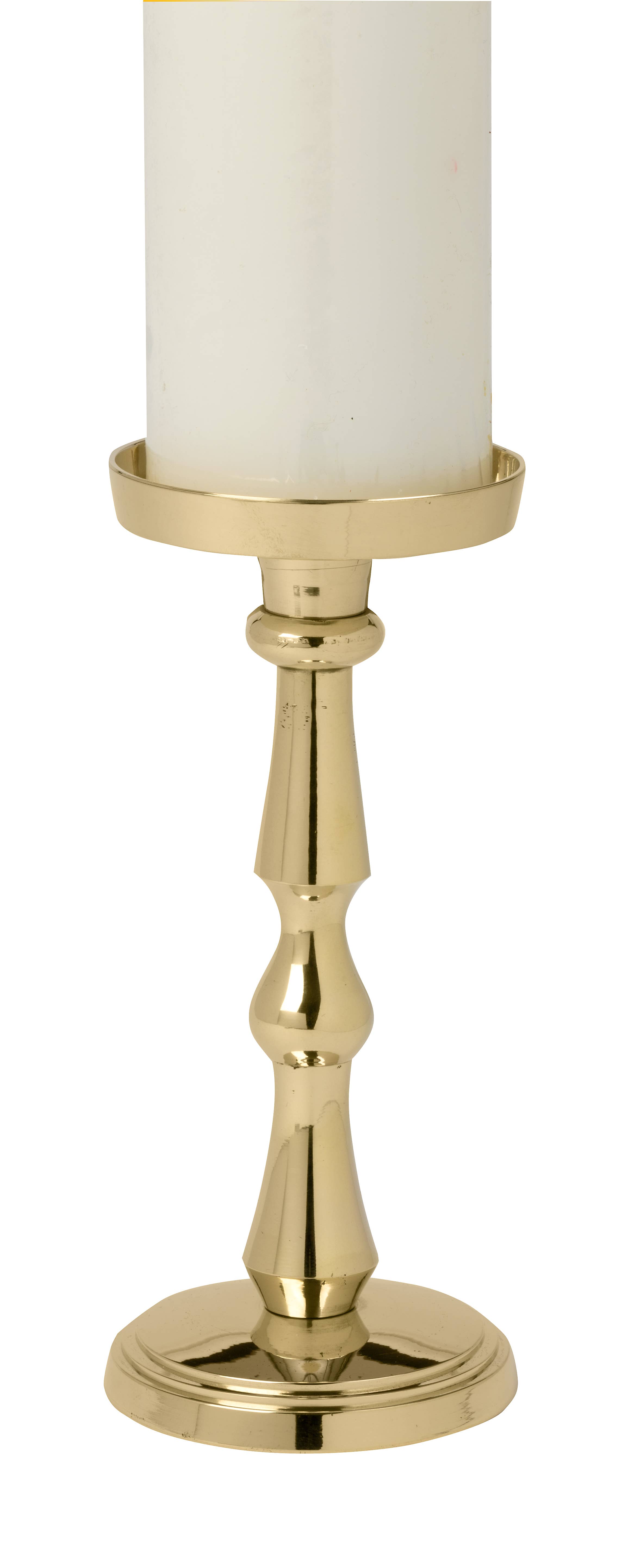 Biedermann & Sons - Wholesale Candle Holder - 7.75" TALL BRASS 3" PILLAR HOLDER