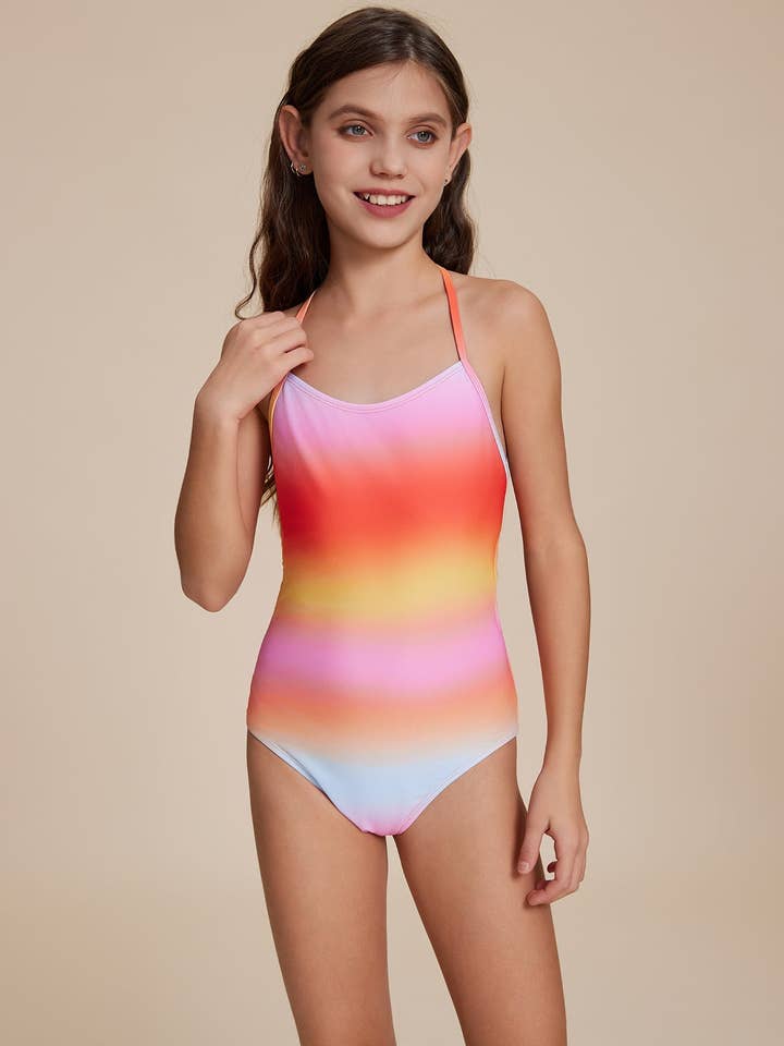 Beautikini - Wholesale One Piece Swimsuit - Kids - Vibrant Gradient Swimsuit4