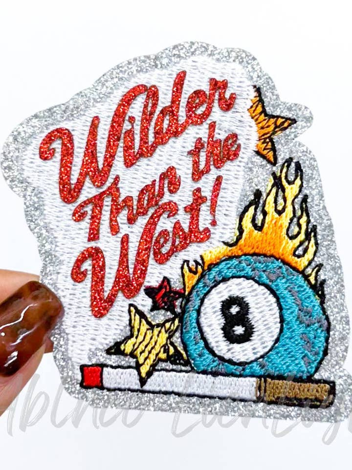 Wilder then the West Retro Western Sequin Patch for wholesale by ABLNco