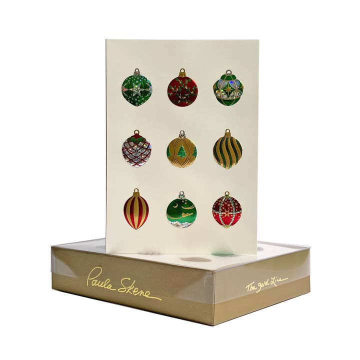 Ornament Medley på Ecru julekort for engroshandel hos PAULA SKENE DESIGNS