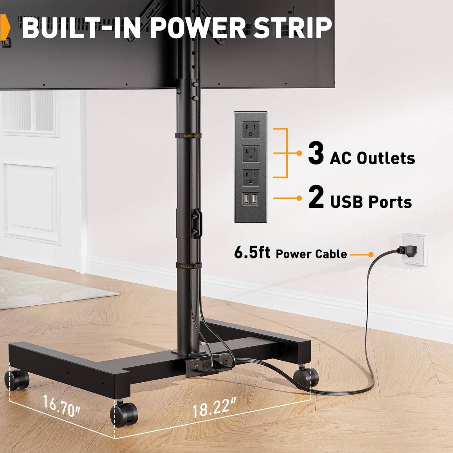 ShipItFurniture - Wholesale Console Table - Rolling TV Stand With Power Outlet For 26 To 50 Inch TVs Tilting Wheels1
