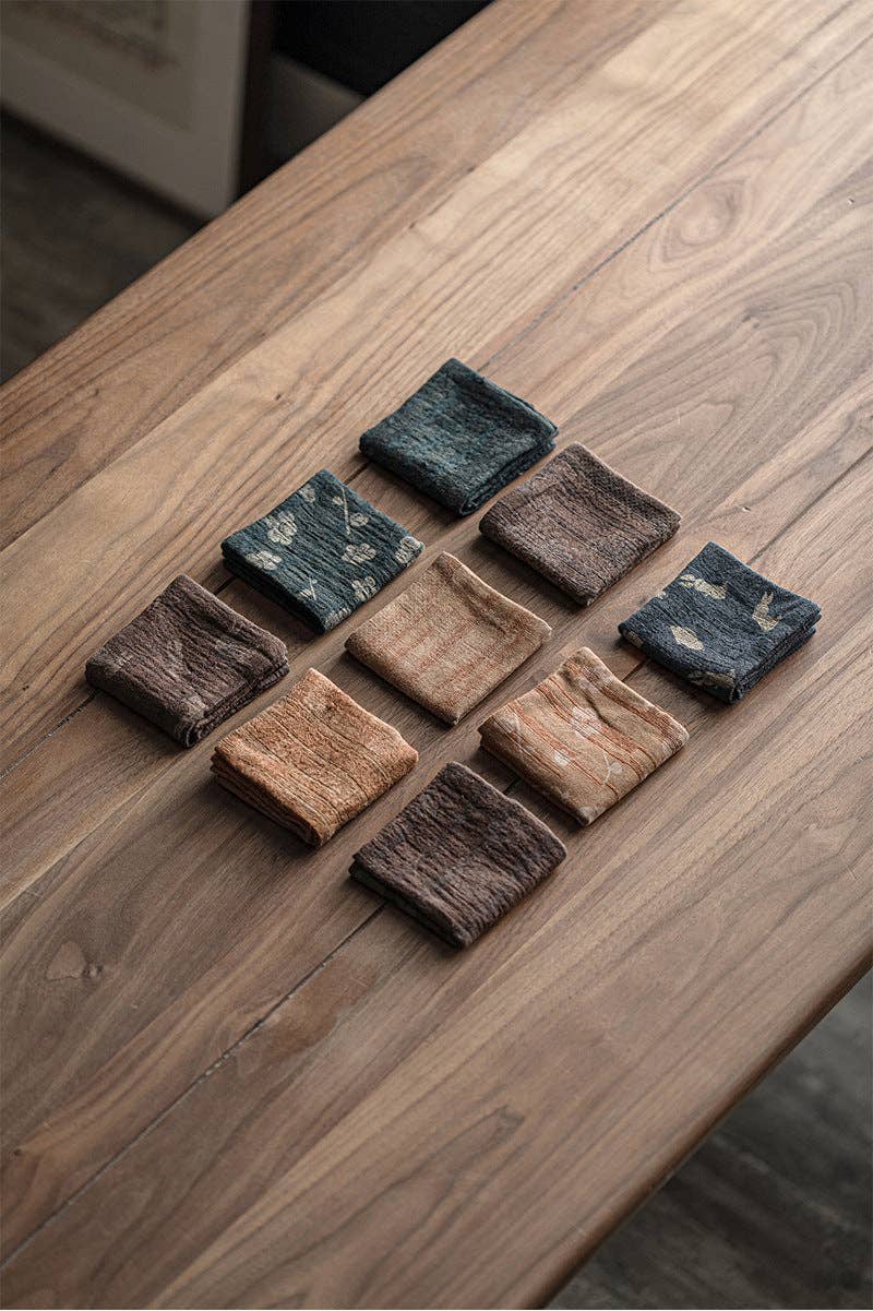 Gohobi （We cover U.S. import duties） - Vente Torchons - Gohobi Serviette de Thé Gongfu en Coton et Lin Teints à la Main24