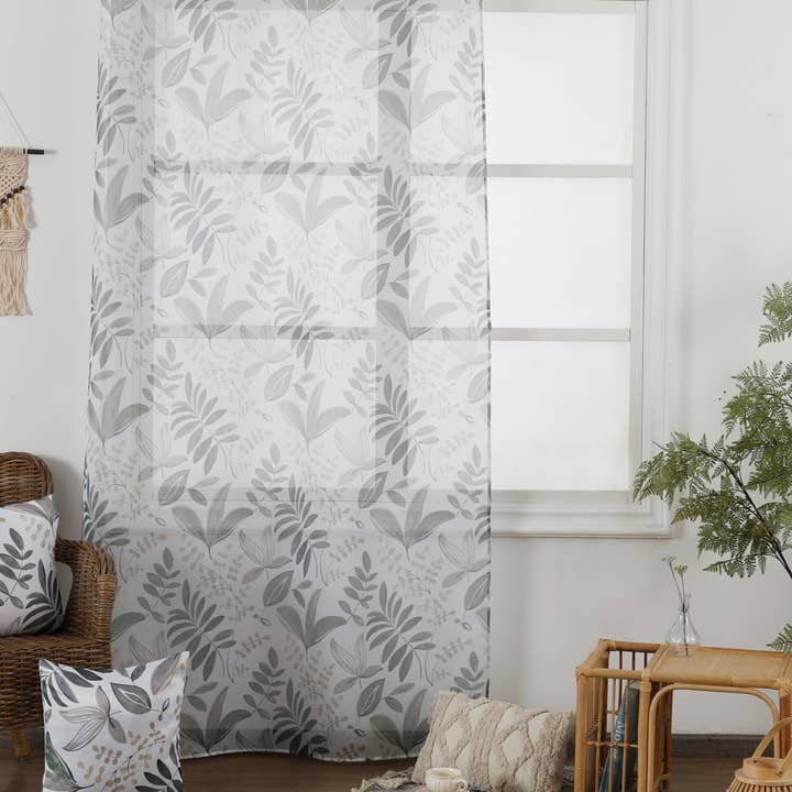 CORTINA TRANSLÚCIDA CON ESTAMPADO FLORAL 140*260 para venta al por mayor de BOD HOME