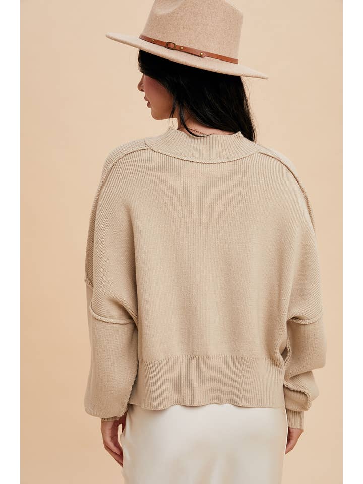 In Loom - Wholesale Knit Sweater - Women's - KNITTED MOCKNECK PULLOVER SWEATER