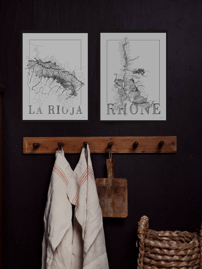 Mapa del vino de Rioja para venta al por mayor de Brushery