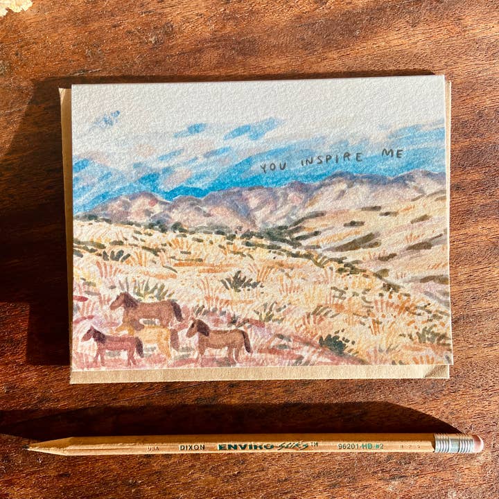 Little Salt Wagon - Wholesale Encouragement Card - You Inspire Me Horse Western Landscape Coastal Cowgirl Card