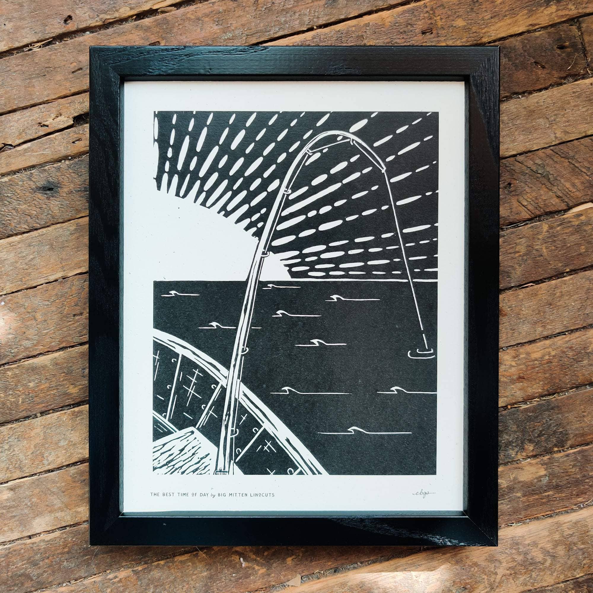 Big Mitten Linocuts - Wholesale Art Print - Best Time of Day Linoprint2