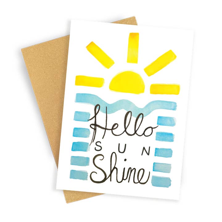 Bonjour Sunshine ! Carte de vœux pour la vente par Sleepy Panther Design Co