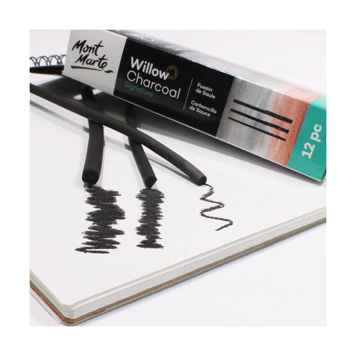 Mont Marte Usa, Inc. - Wholesale Paint/Wax Brush - Willow Charcoal Signature 12pc3
