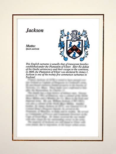 Jackson pour la vente par Family Histories