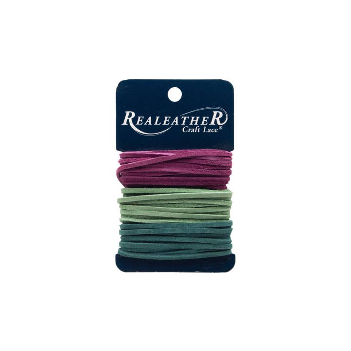 Realeather - Wholesale Craft Supplies - Sof-Suede Lace Combo Card, 3 Colors x 8ft.2