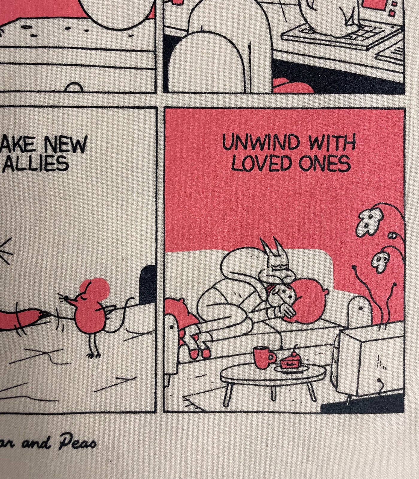 War and Peas - Wholesale Tote Bag - Unisex - Cat's Guide Organic Tote Bag7