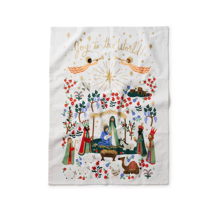 Nativity Tea Towel for wholesale by Rifle Paper Co
