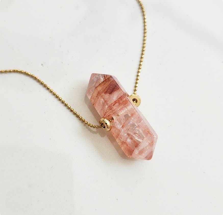 Sara Sela Jewelry - Wholesale Pendant/Charm Necklace - Beaded Herkimer Diamond and  Lepidocrocite Brass Necklaces13