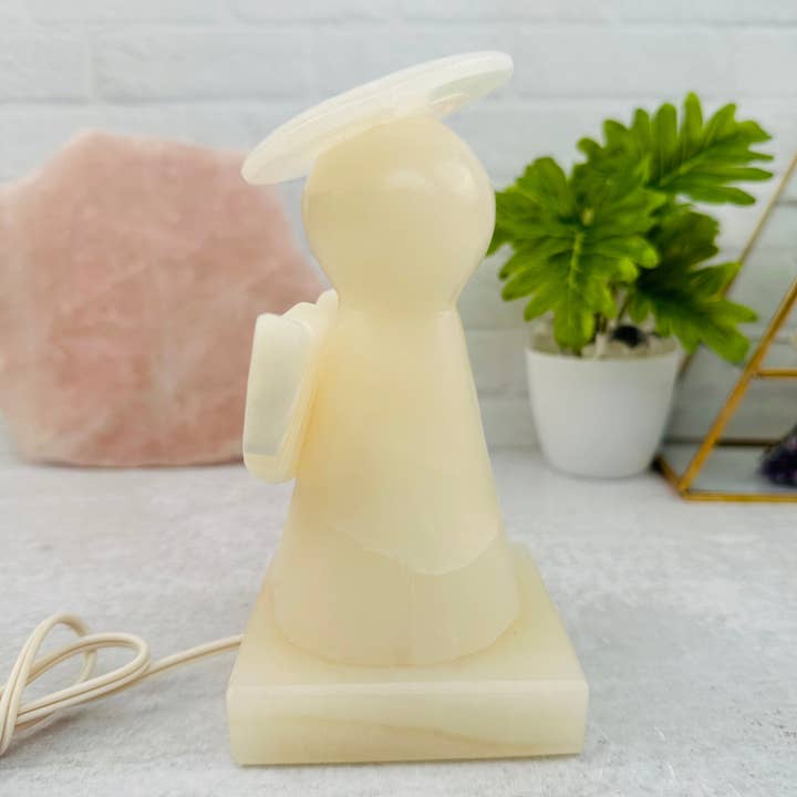 Rock Paradise – Engroshandel Natlys – Krystal mexicansk onyx englelampe - udskåret sten natlys2