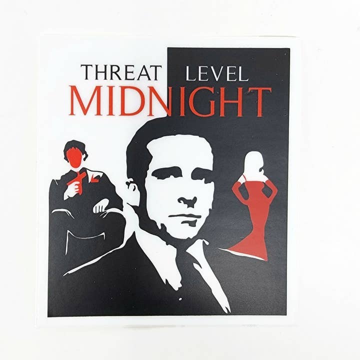 Sticker en vinyle Motif Threat Level Midnight The Office pour la vente par Candlelit Desserts