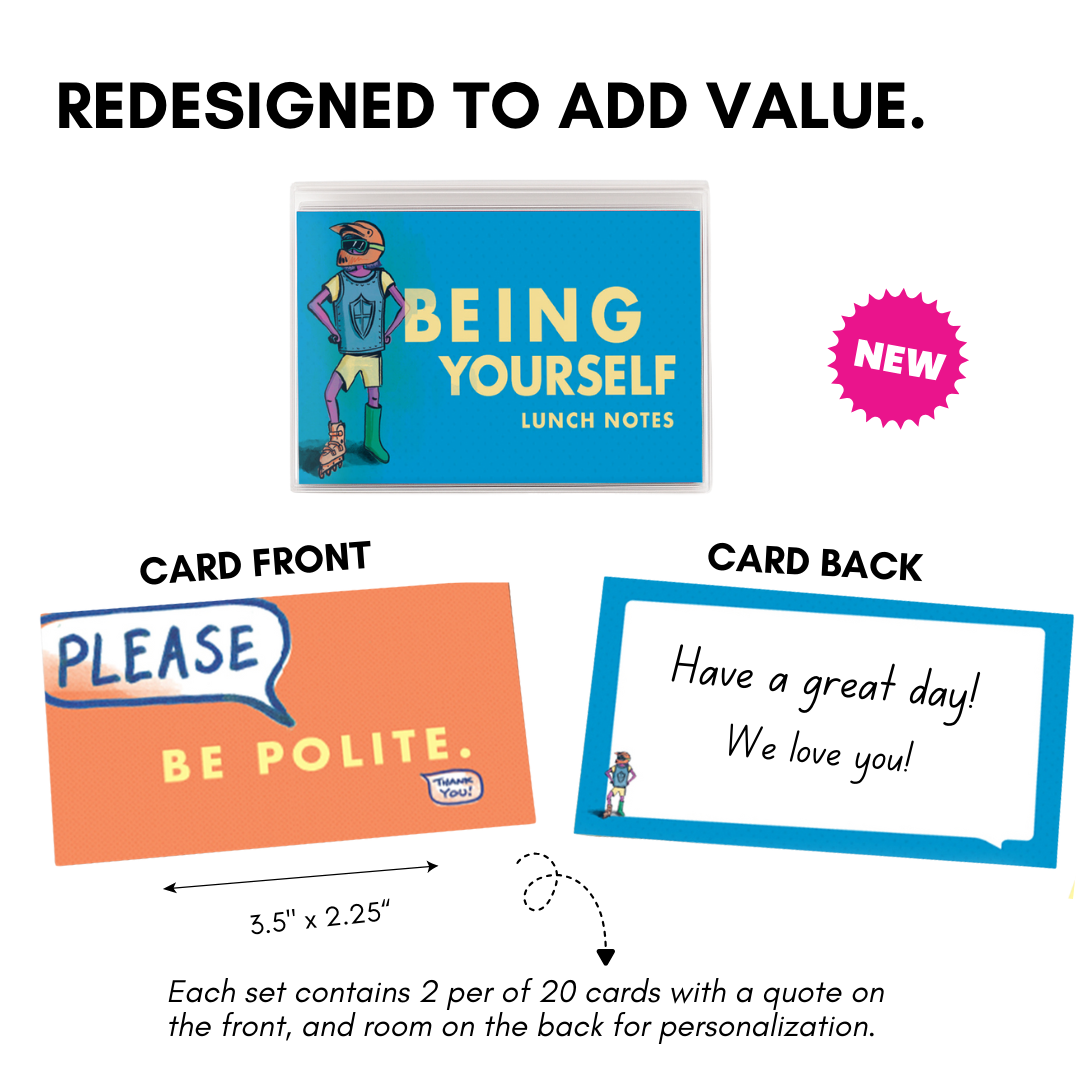 Papersalt - Wholesale Stationery/Notecard Set - "Being Yourself" - Boxed Lunch Note Set for Young Kids2