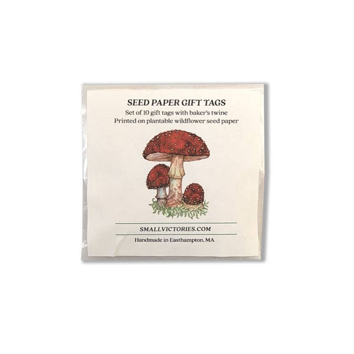 Small Victories - Wholesale Gift Tag - Mushroom Gift Tags - Plantable Wildflower Seed Paper