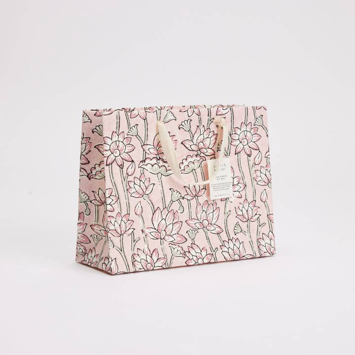 Paper Mirchi – wholesale Gift bag – Hand Block Printed Gift Bags (Medium) - Pink Earth9