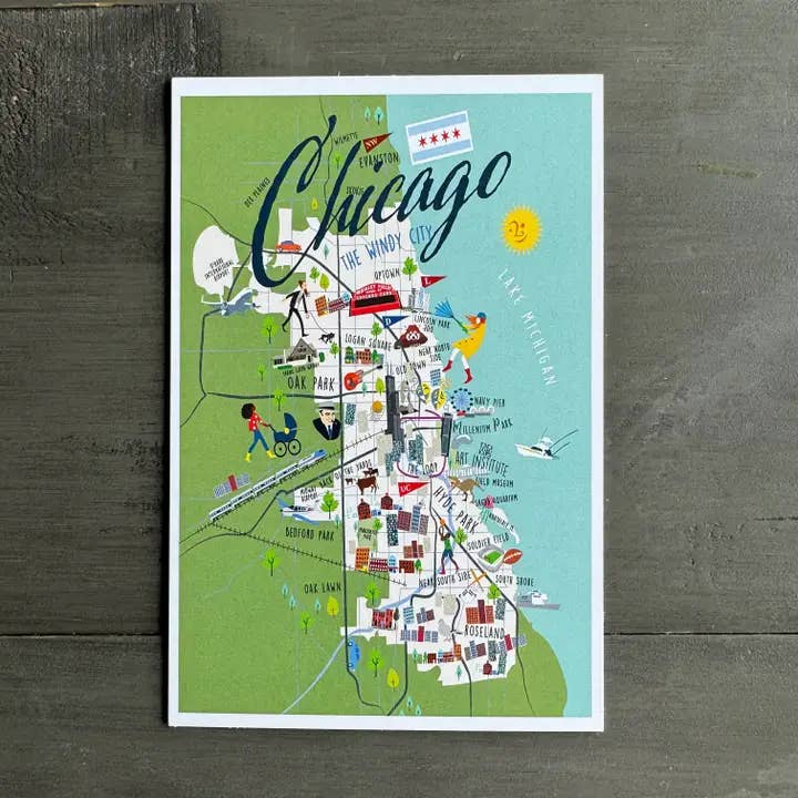 Tarjeta de Nota de Chicago con Sobre para venta al por mayor de Galleyware