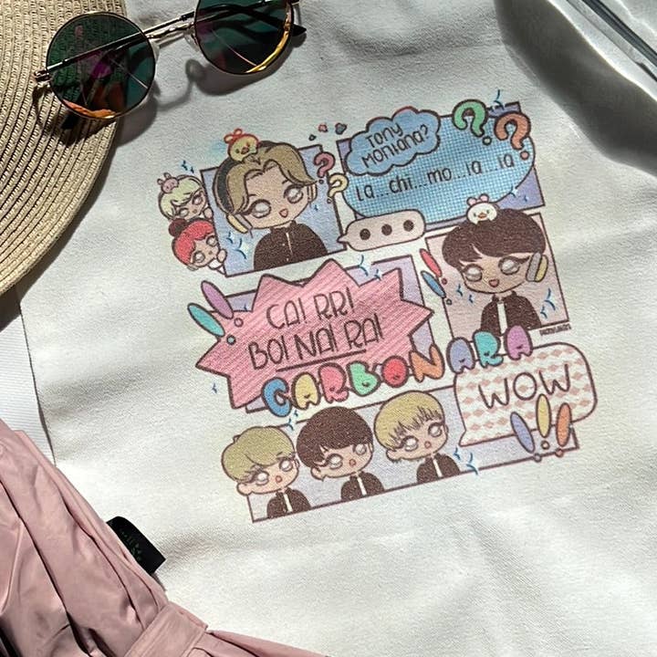 Peony Lee Art - Wholesale Tote Bag - Women's - Run BTS Lachimolala White Canvas Tote Bag0