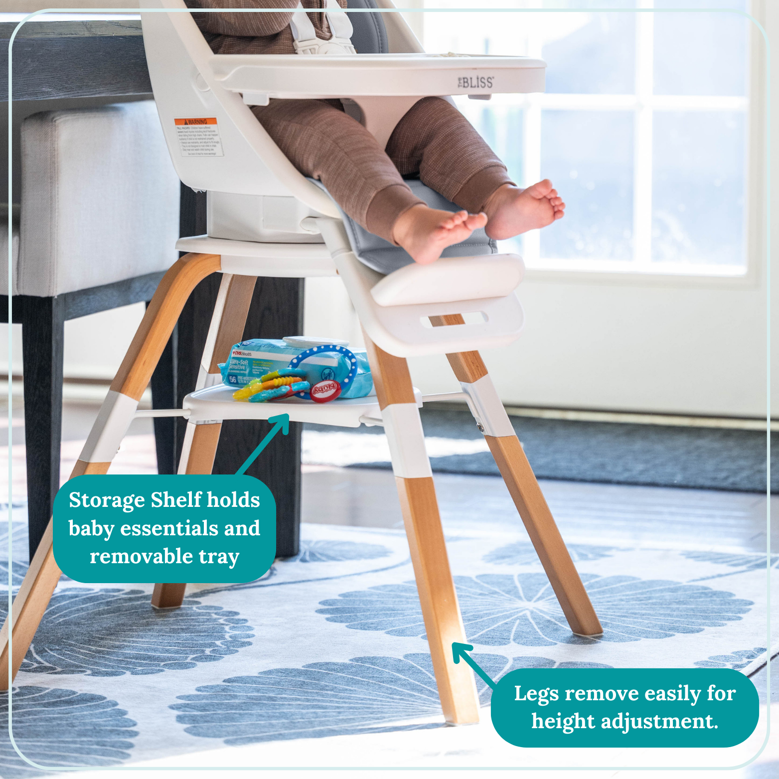 TruBliss Baby - Wholesale Highchair - Baby - 2-in-1 Turn-A-Tot High Chair with 360 degree Swivel36