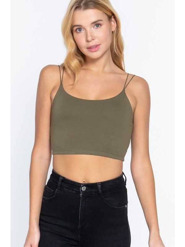 Vanilla Monkey - Wholesale Tank Top - Women's - Round Neck Elastic Strap Two Ply Knit Cami Crop Top11