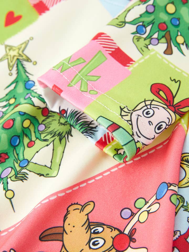 Rylee Faith Designs - Wholesale Dress - Kids - Autumn Winter Character Christmas Tree Print Girls Dress