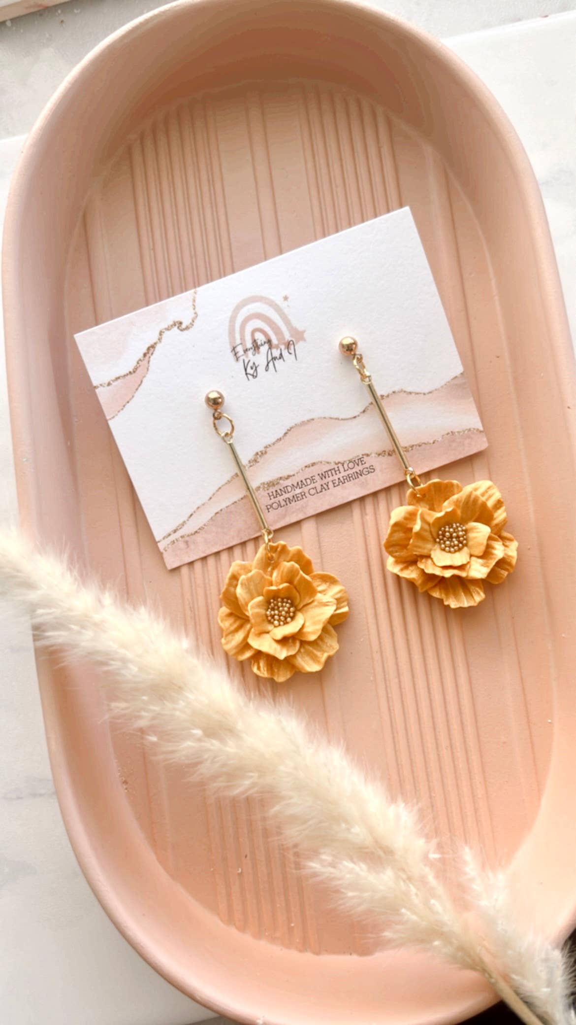 Everything Ky and I - Wholesale Dangle Earrings - Golden Spring Flower Drops1