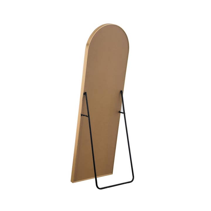 HomeRoots - Wholesale Floor Mirror - Narrow Gold Arched Full-Length Floor Mirror With Stand