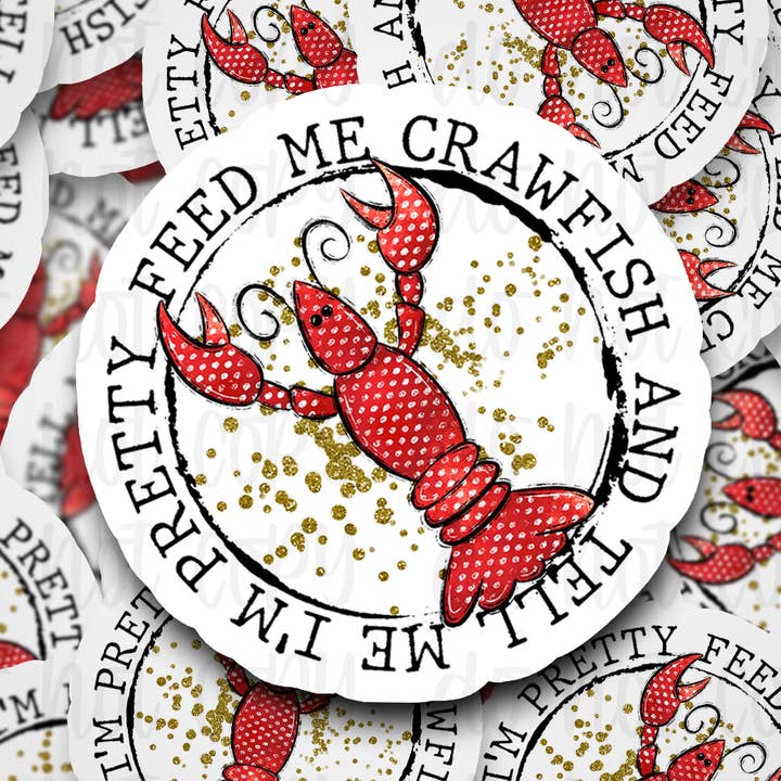 DC 303 Nutrimi con gamberi e dimmi che sono carina Adesivo fustellato 3-5 giorni lavorativi TAT per la vendita all'ingrosso da parte di It's Transfer Time