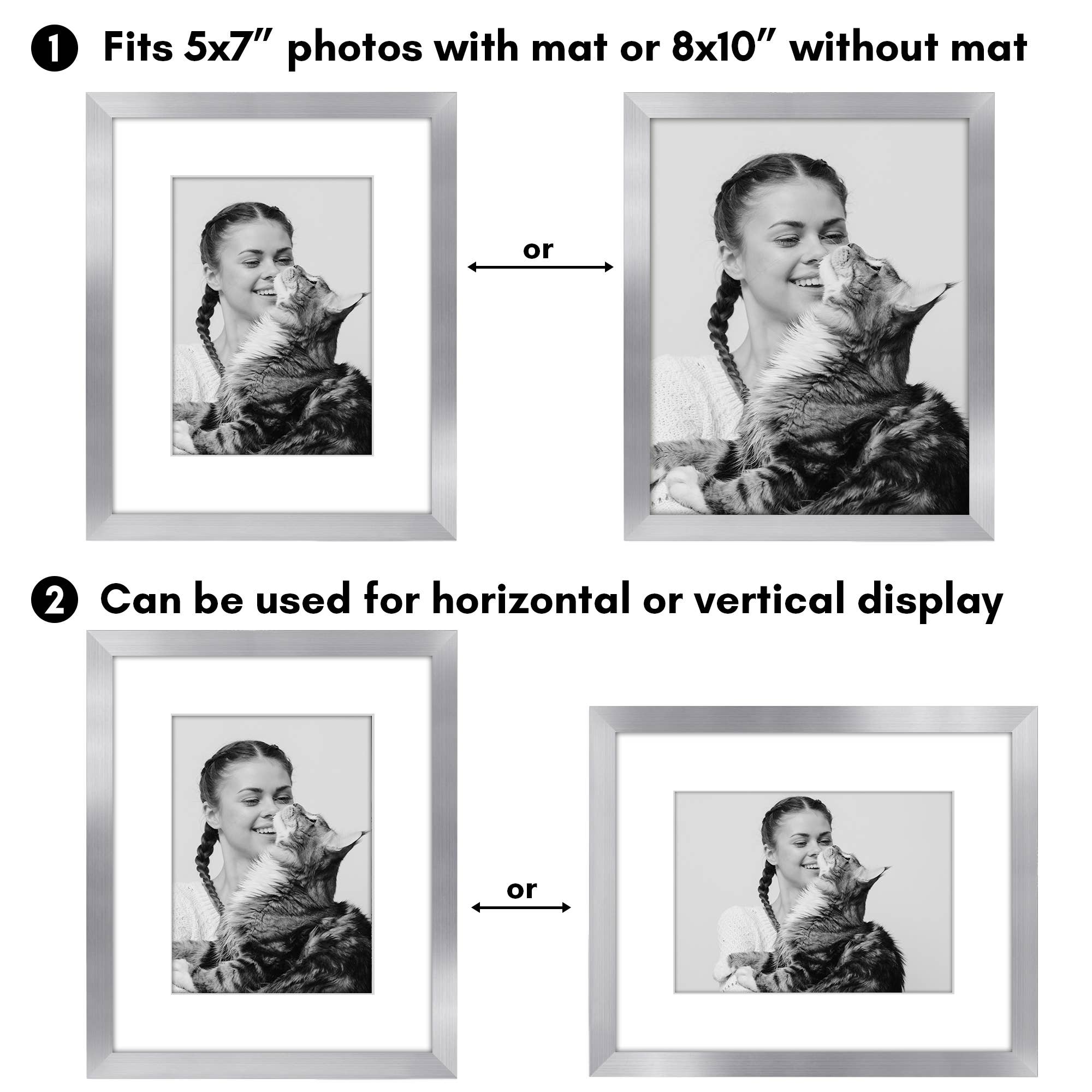 Americanflat - Wholesale Picture Frame - Americanflat 5 Pack Picture Frames With Mat Plexiglass Cover107