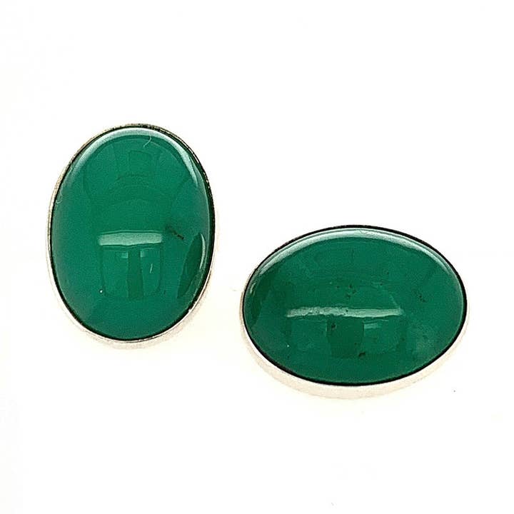 Chrysopras Sterling sølv manchetknapper for engroshandel hos Ellen Hoffman Designs