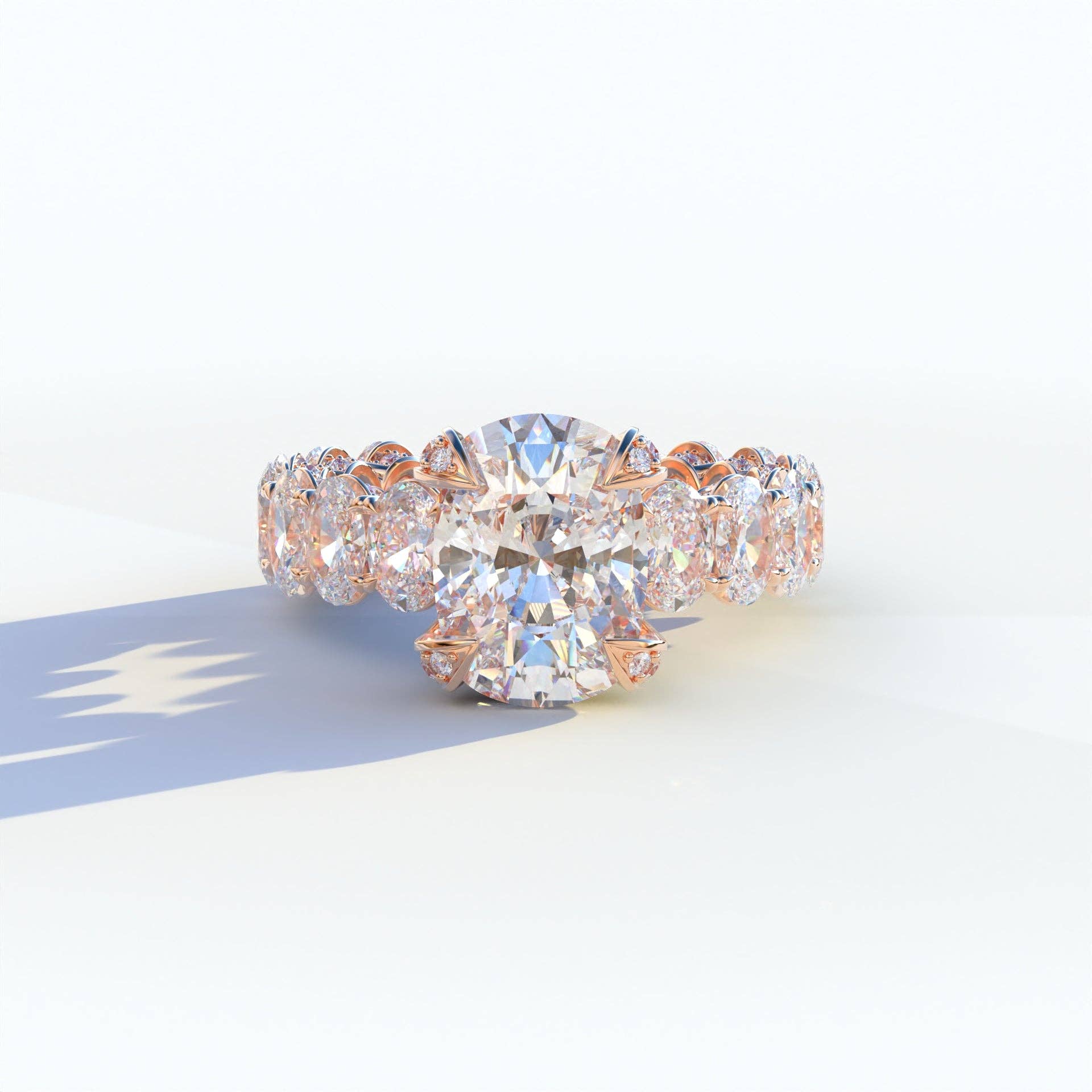 Mohana Jewels - Luxury – Anel de noivado por atacado – Anel de Diamante de Laboratório de 2 Quilates E VVS Corte Oval Eternidade Completa - Enigma12