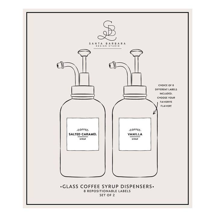 Santa Barbara Design Studio by Creative Brands - Wholesale Drink Dispenser - Glass Coffee Syrup Dispenser - Set of 24