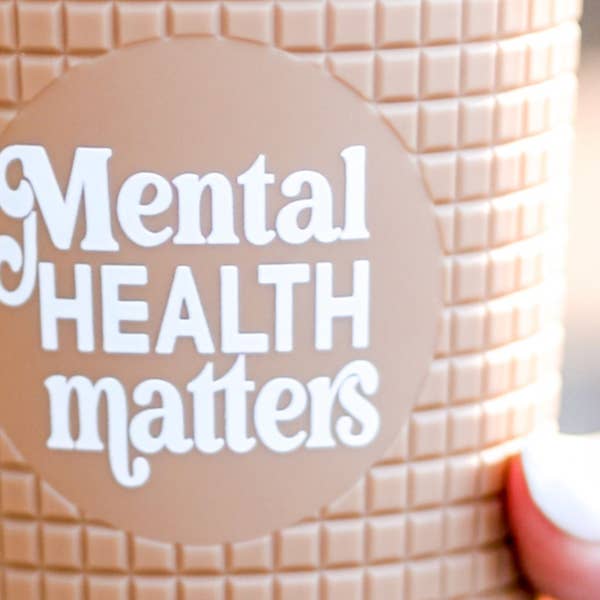 Jadelynn Brooke – wholesale Insulated mug/tumbler – Smooth Textured Tumbler - Mental Health Matters (Taupe)1