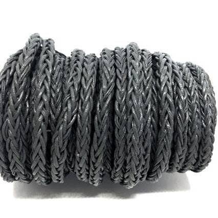 QUADRATISCHE GEFLOCHTENE BOLO-LEDERSCHNÜRE, 4 MM, DUNKELGRAU für den Großhandel von Sun Enterprises B.V.