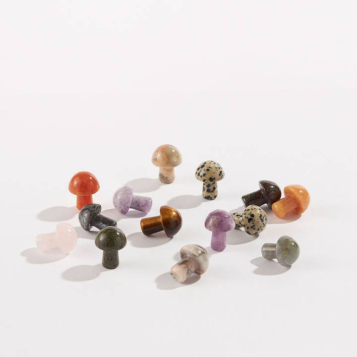 GeoCentral - Wholesale Spiritual Stone/Crystal - Assorted Carved Crystal Mini Mushrooms - 36 pcs 🍄4