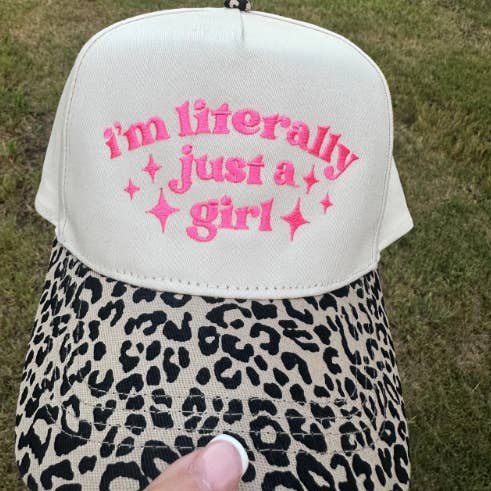 Elizabeth&Lanes - Wholesale Trucker Hat - Women's - "I’m literally just a girl" embroidered hat0