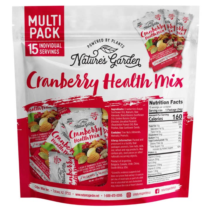 Nature's Garden/Cibo Vita – Großhandel Studentenfutter – Nature's Garden Cranberry Health Mix