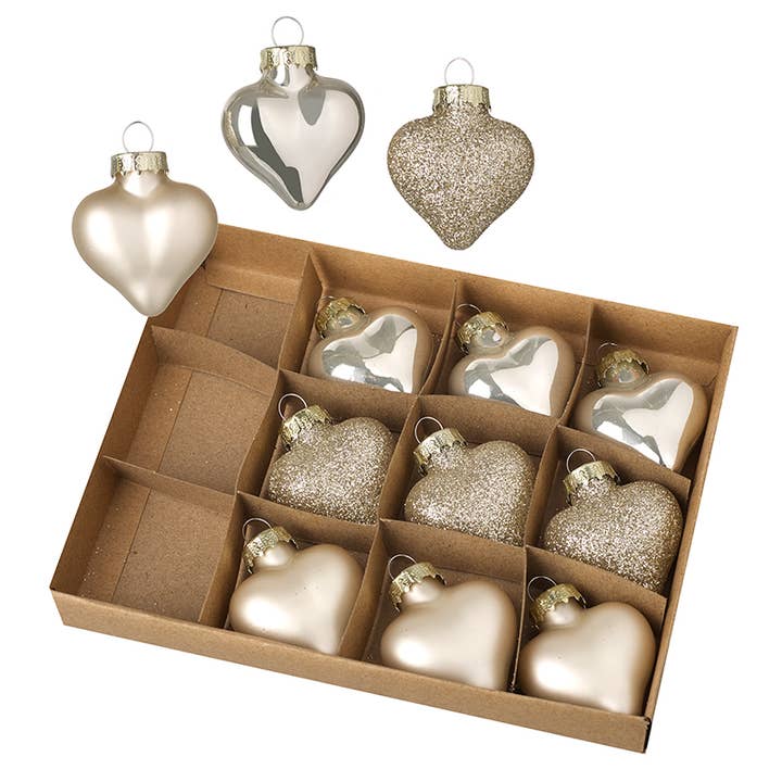 SET OF GOLD GLASS HEARTS for wholesale by Heaven Sends