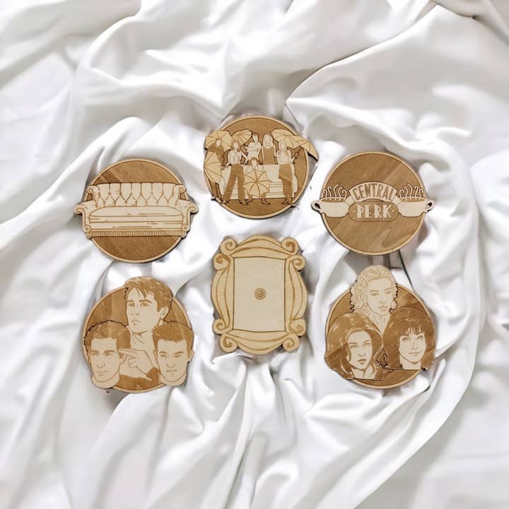 Set of 6 Friends Wooden Coasters - TV Show Unique Gift for wholesale by Studio Rima