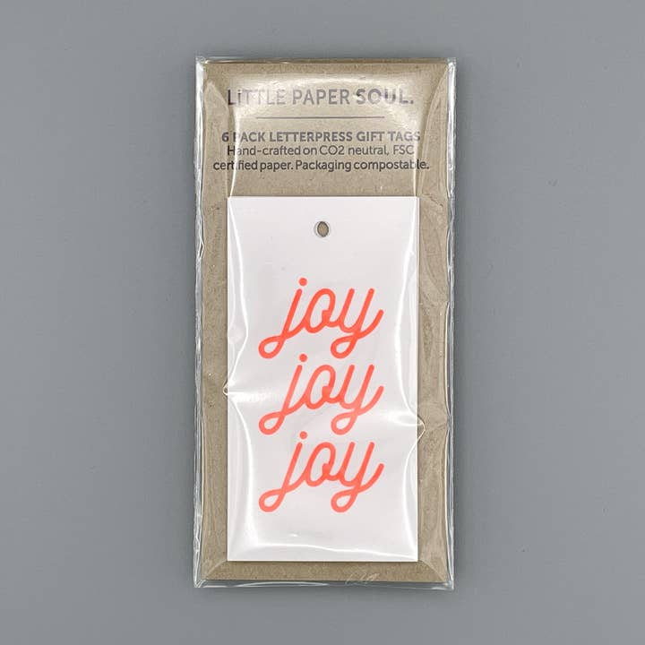 Little Paper Soul – wholesale Gift tag – Joy Joy Joy, Fluro Red Gift Tag Pack 0