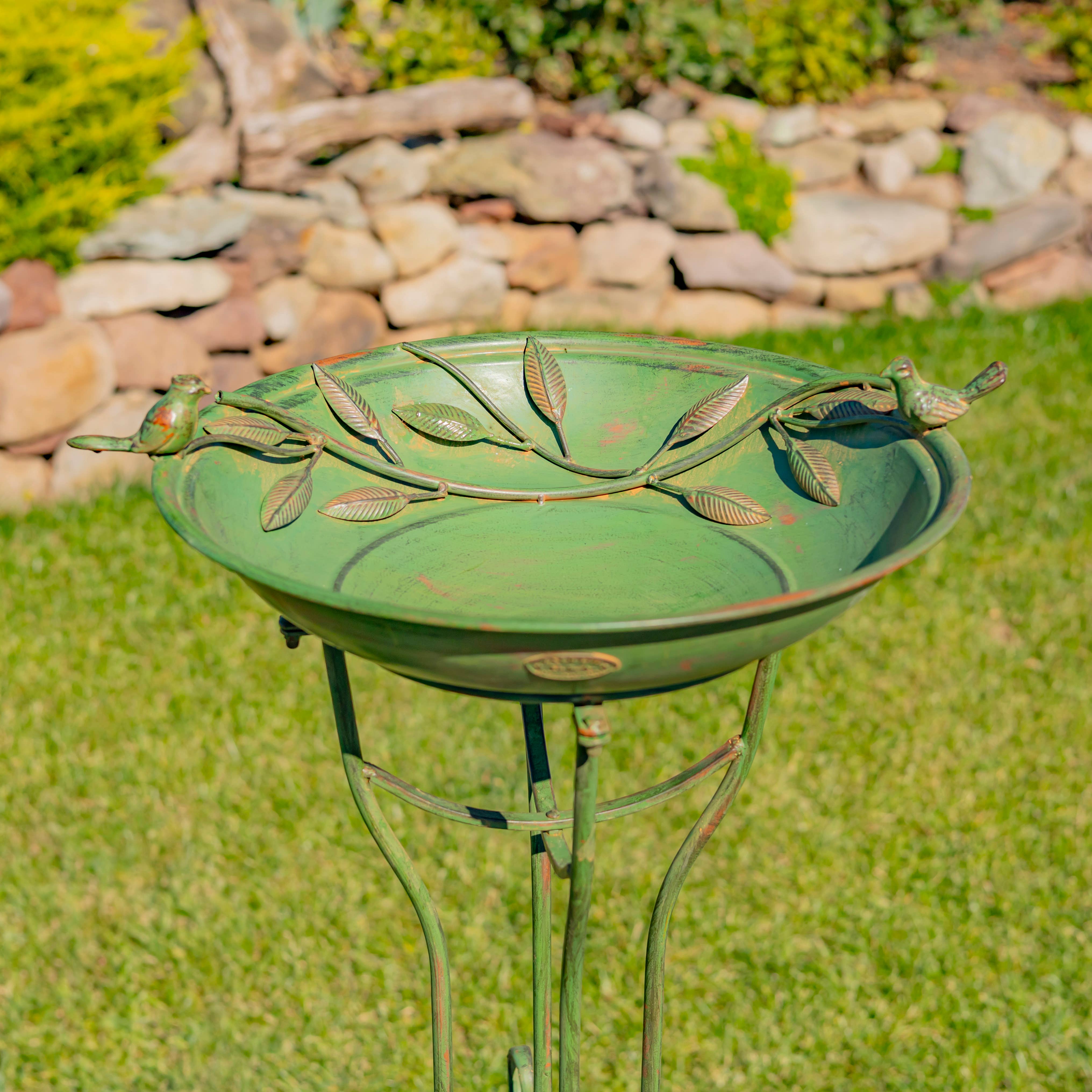 Zaer Ltd. International - Wholesale Bird Bath - "Two Birds" Iron Birdbath - 3 Color Options23