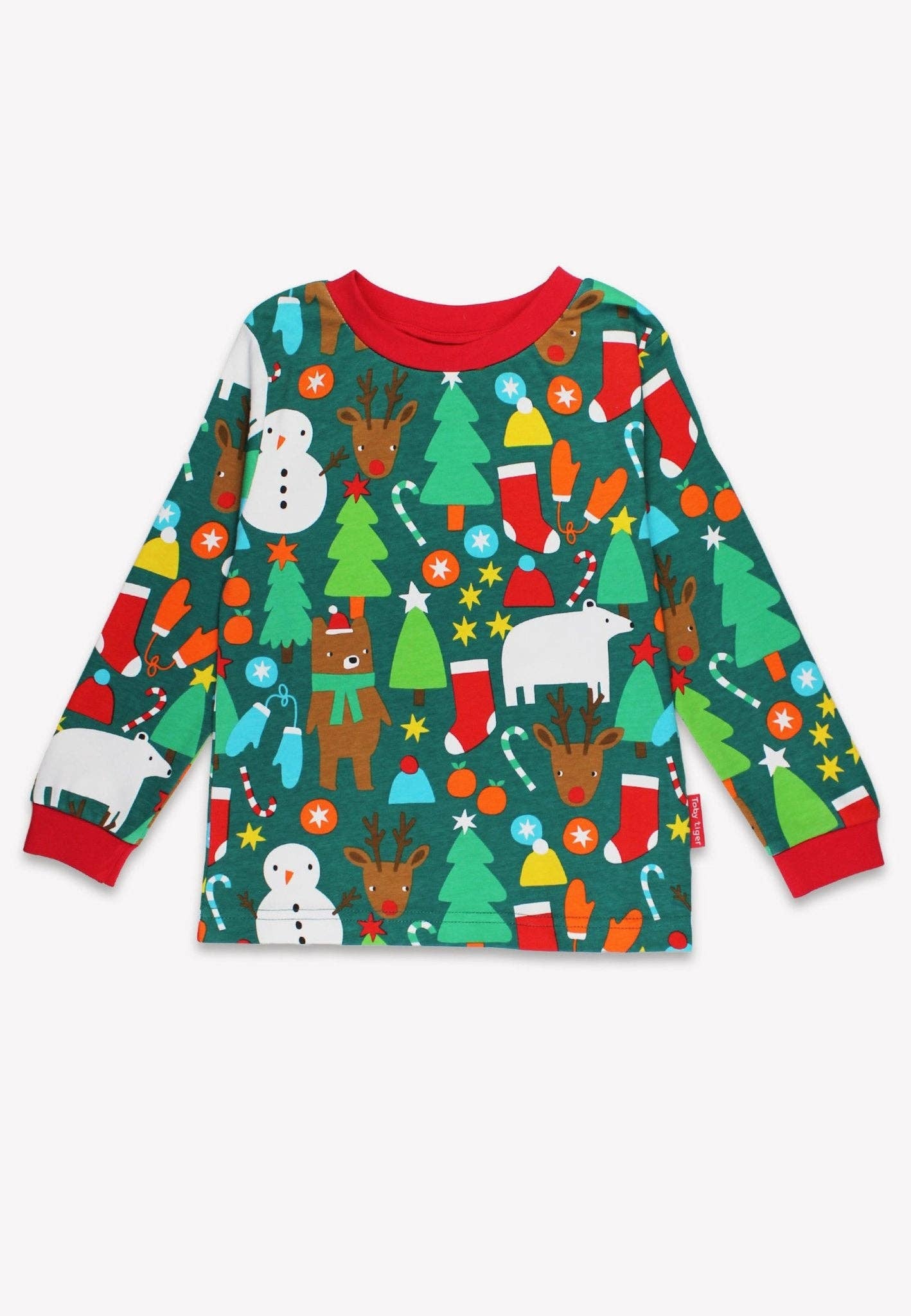 Toby Tiger – wholesale Sleepwear set – Kids – Organic Christmas Bear Print Pyjamas1