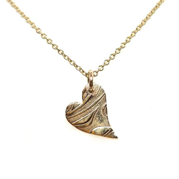 9ct yellow gold Floral Heart pendant necklace for wholesale by Mijoux Creations