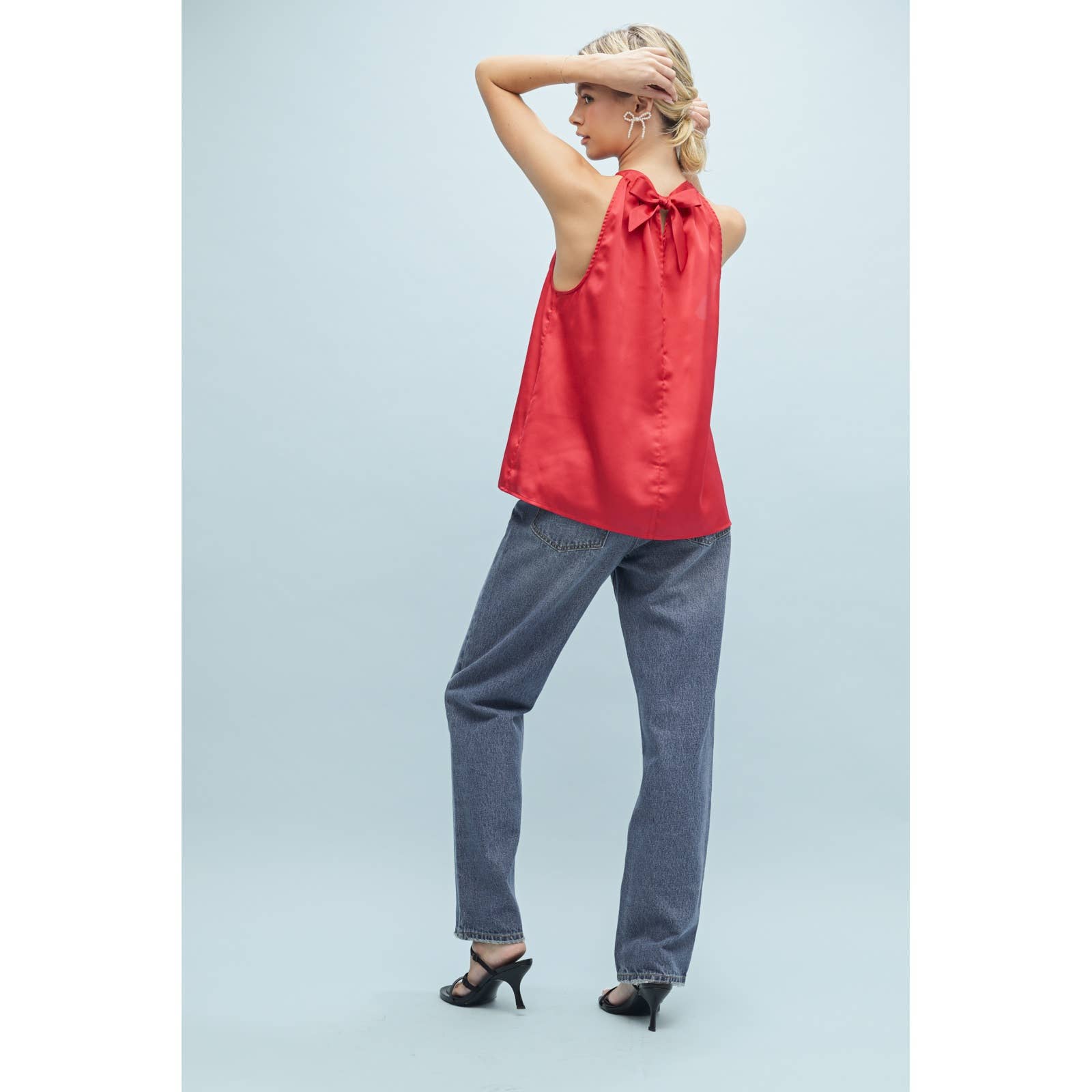 Wishlist Apparel – Großhandel Bluse – Damen – SATINBLUSE MIT NECKHOLDER//WL25-103443